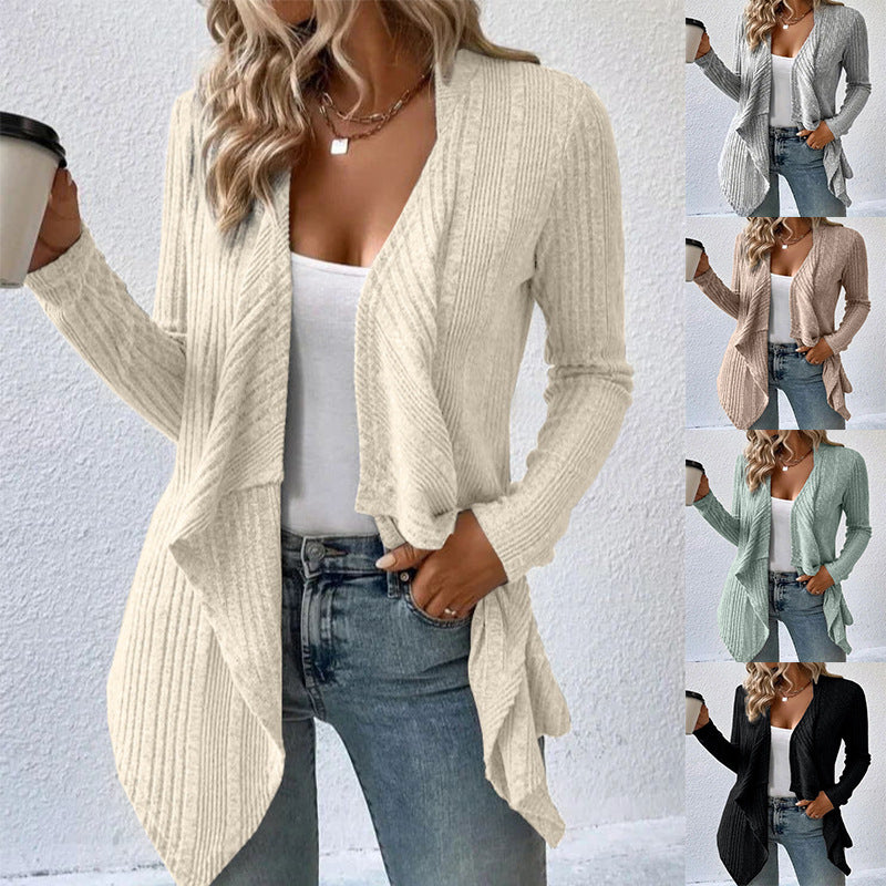 Long Sleeve Cardigan Sweater for Women - Casual Wear