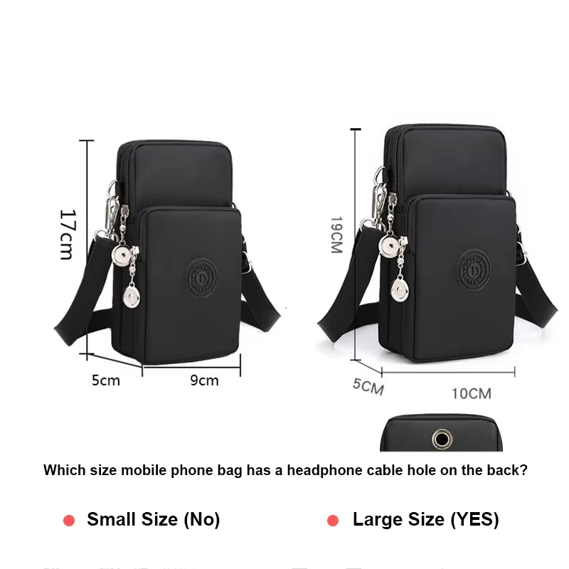 Women's Nylon Mobile Phone Bag - Versatile Crossbody Wallet and Coin Purse for Travel