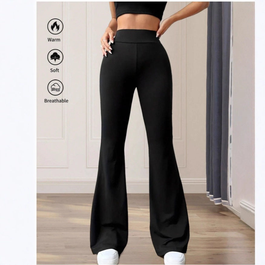High-Waisted Bootcut Yoga Pants for Women in Solid Colors