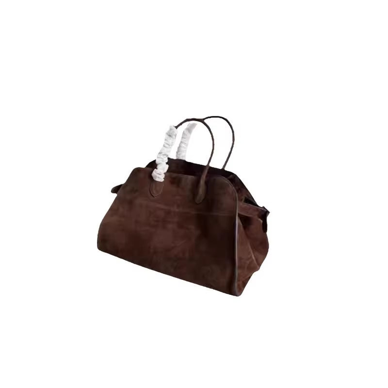 Elegant Women's Luxury Suede Tote Bag - Soft Leather, Spacious Shoulder Handbag for Commuting