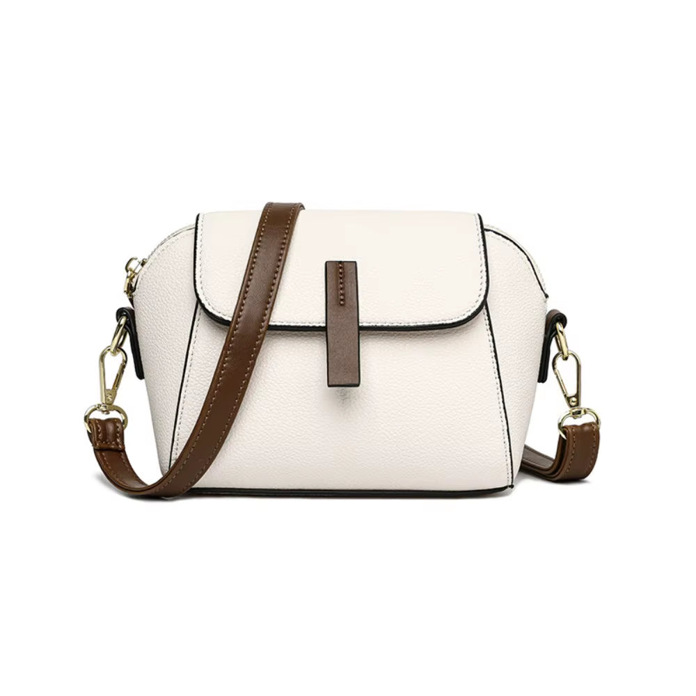 Luxury  Leather Women's Crossbody and Shoulder Bag - Elegant Solid Color Cowhide Handbag and Messenger Bag