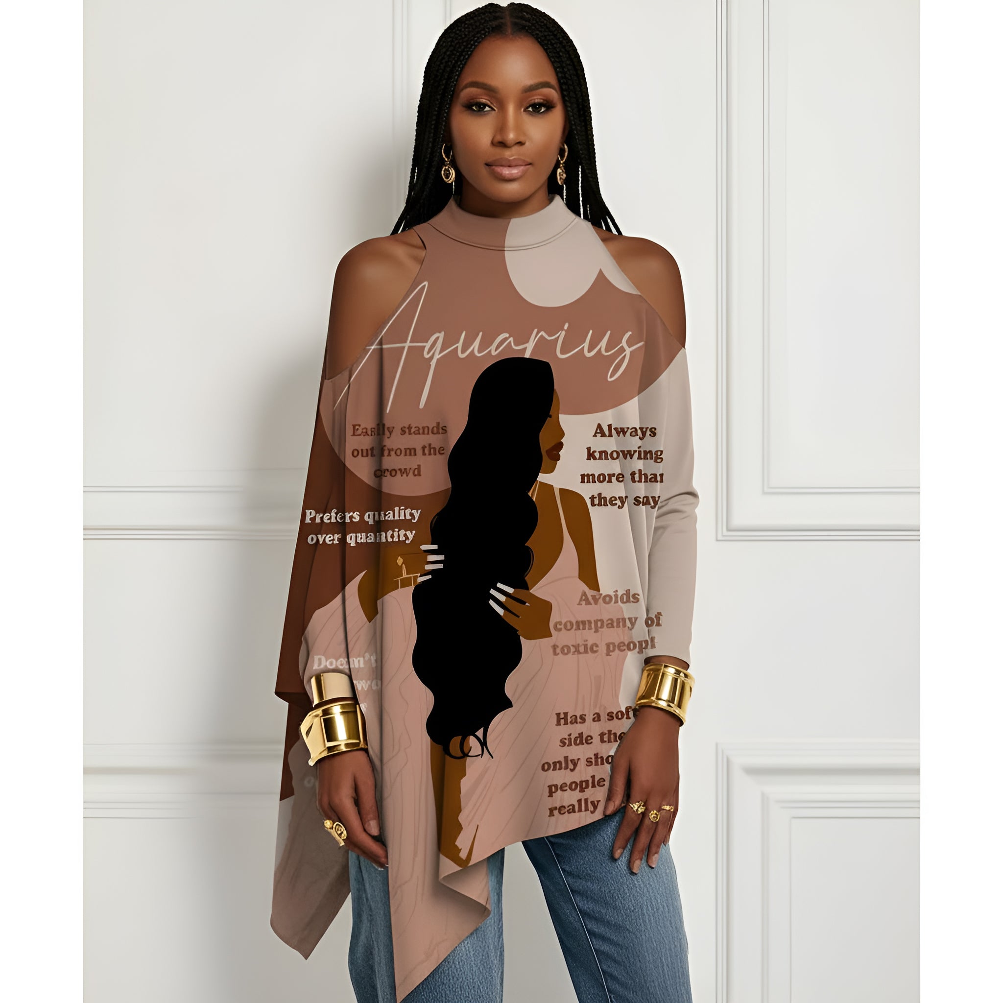 Trendy Off-The-Shoulder Dress with Irregular Hem and Loose Long-Sleeved T-Shirt Design in European and American Style