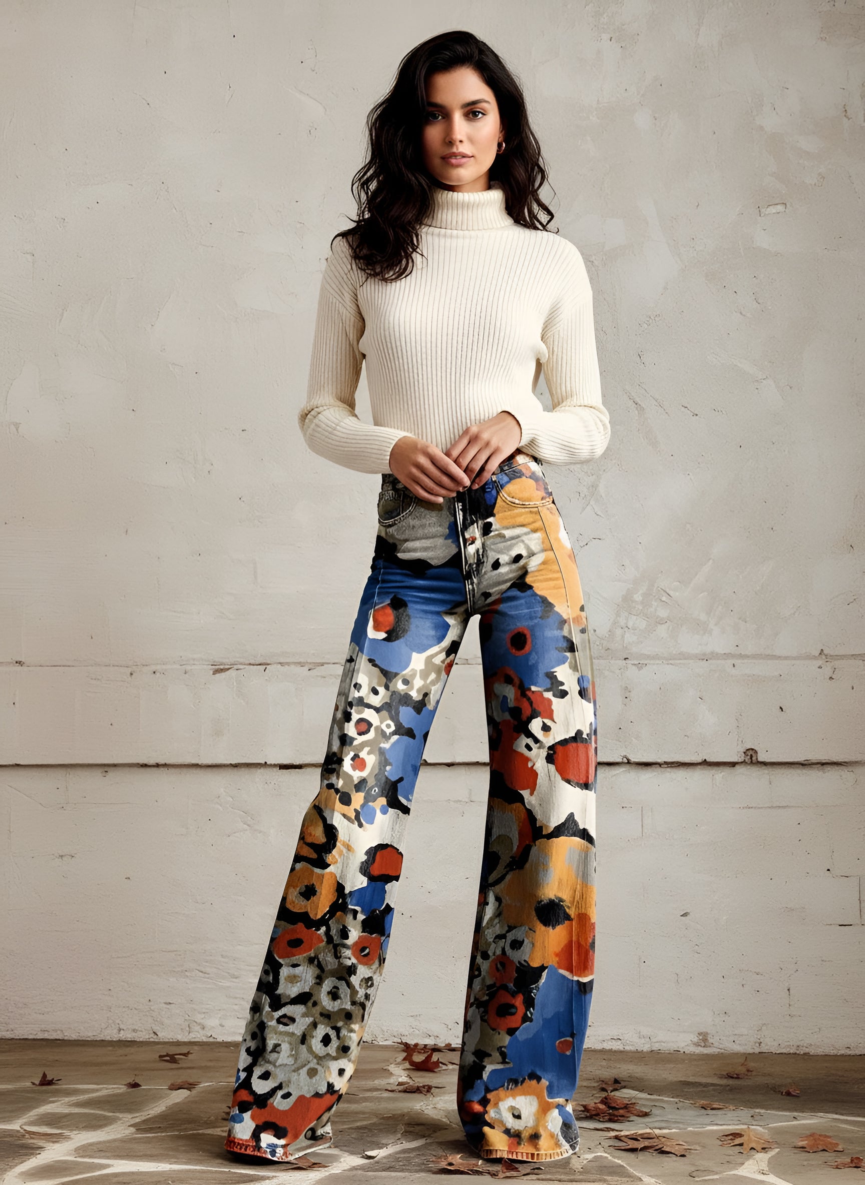  European and American Plus Size Women's Casual Thin Wide Leg Pants