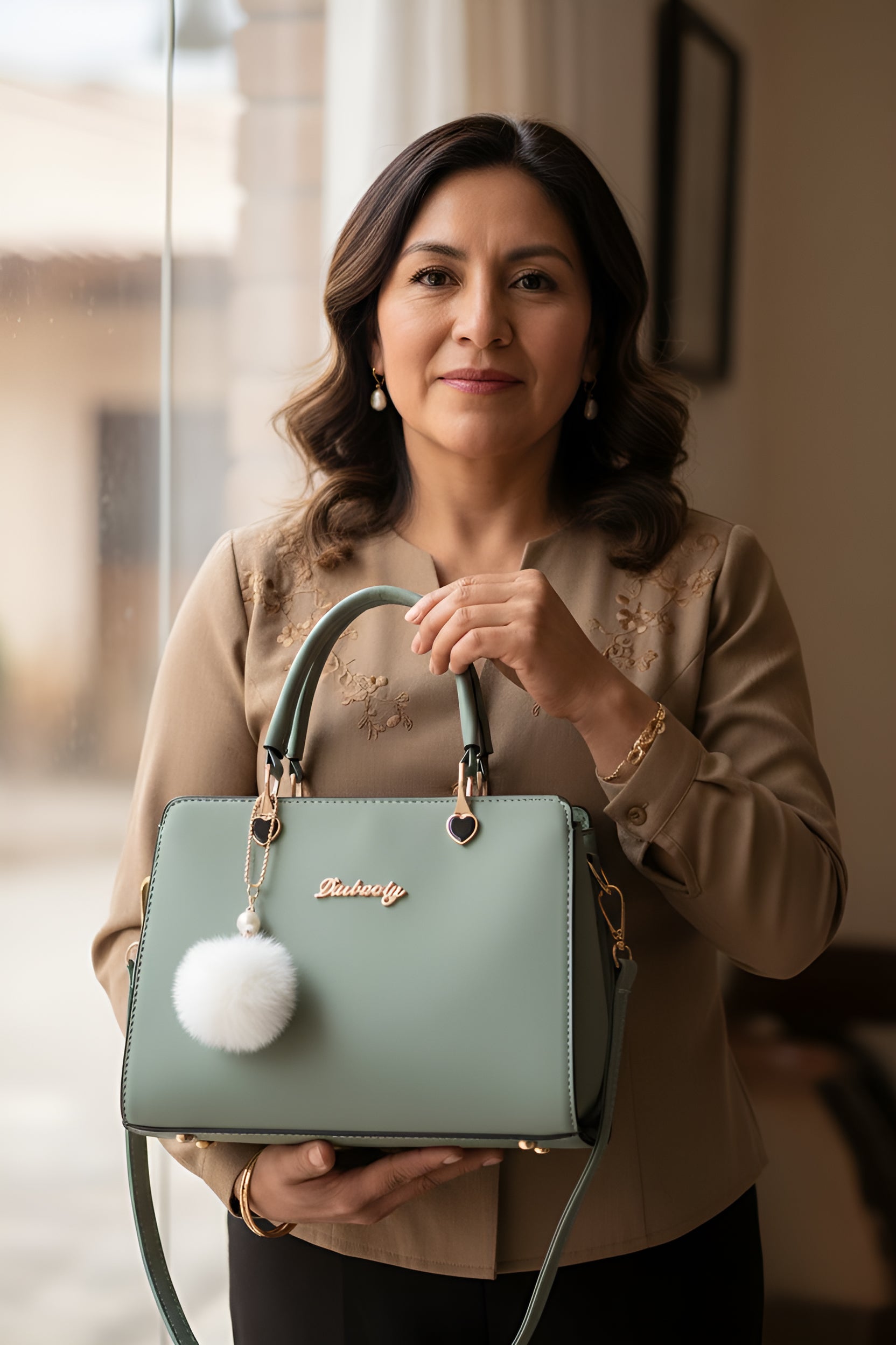 Pure Color Simple Fashion Atmospheric Women'S Handbag, the Temperament of the High-Grade All-In-One Travel Single Shoulder Cross