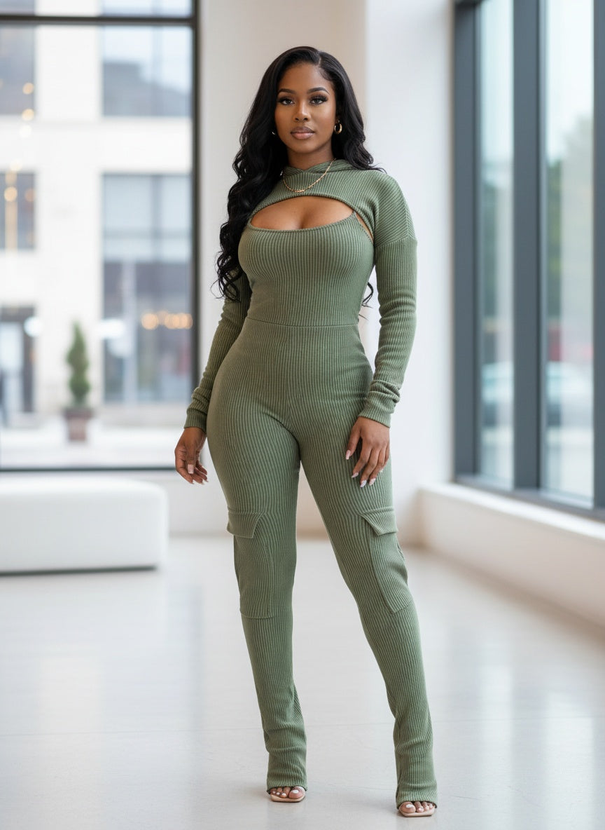 Long-Sleeved Hooded Sling Slim Fit Bodysuit Two-Piece Set

Product information:
Color: green, black
Size: S,M,L,XL,XXL
Style type: temperament commute
Popular elements: lace-up
Fabric name: Polyester
Sleeve type: regular sleeve
Style: commuting style
Craft: Jacquard

Note: 1. Asian sizes are 1 to 2 sizes smaller than European and American people. Choose the larger size if your size between two sizes. Please allow 2-3cm differences due to manual measurement. 2. Please check the size chart carefully before yo