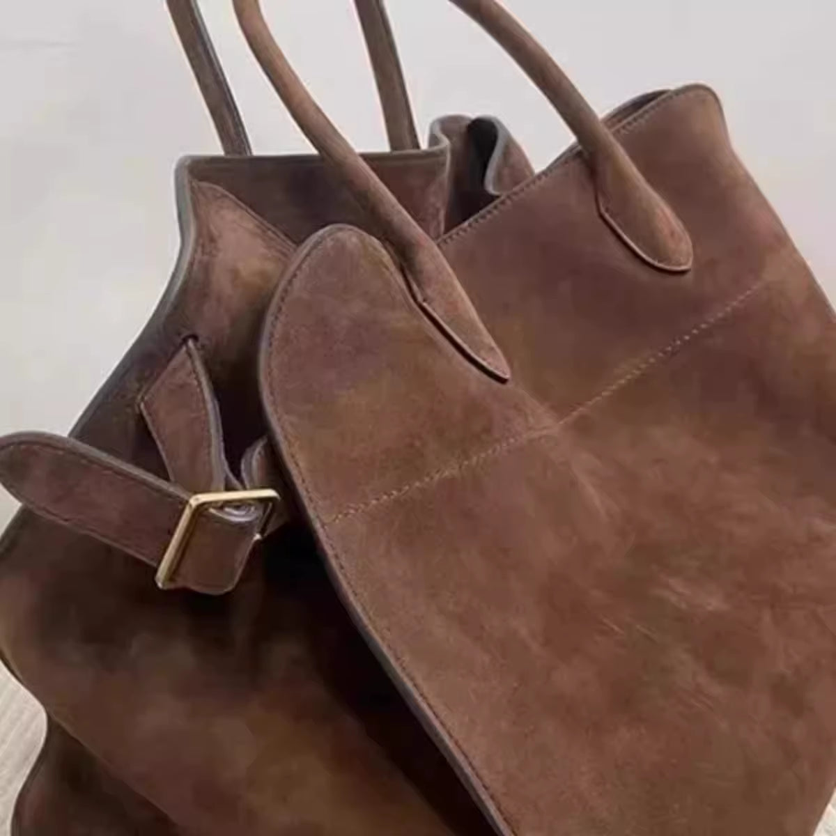 Elegant Women's Luxury Suede Tote Bag - Soft Leather, Spacious Shoulder Handbag for Commuting