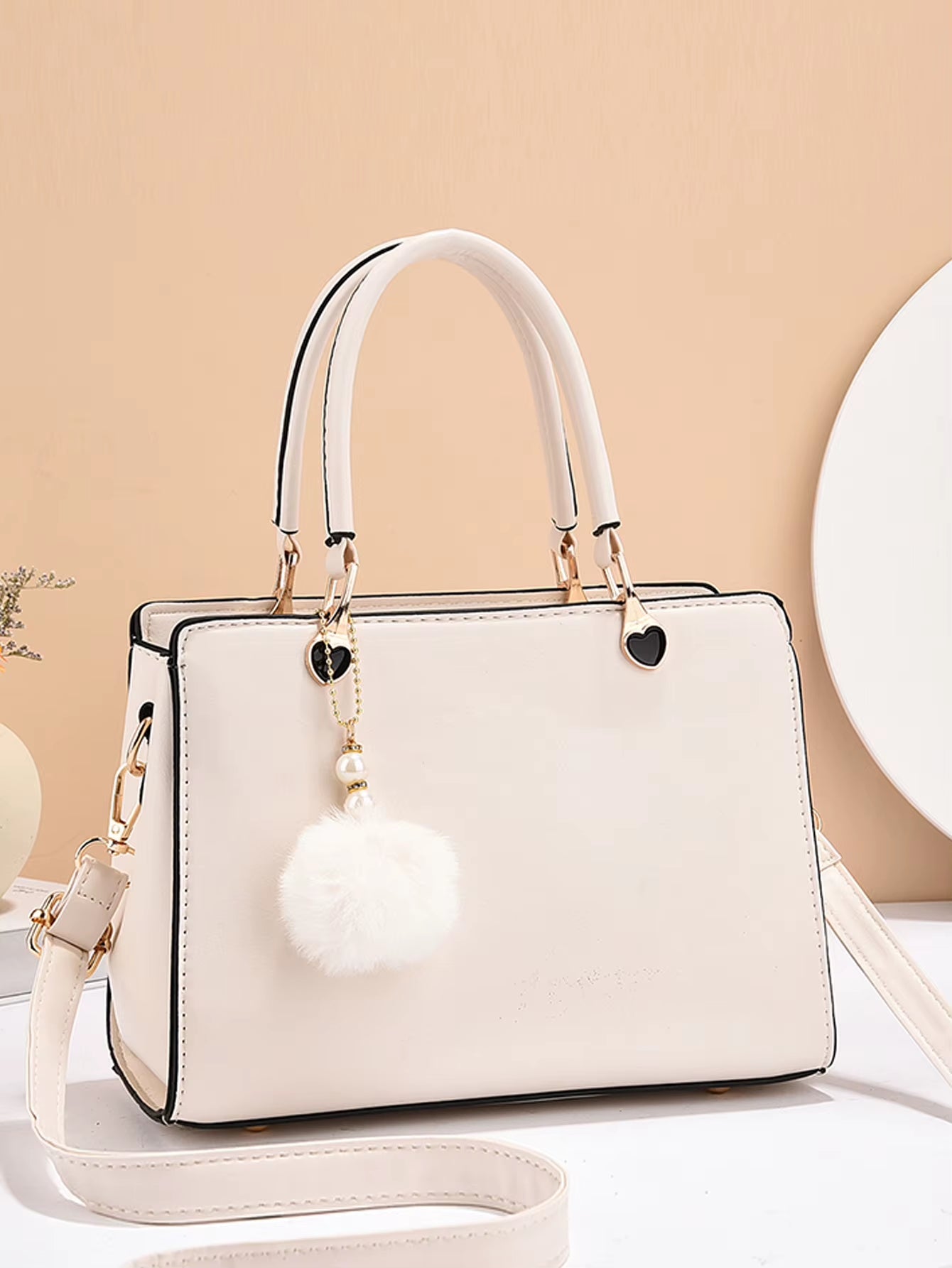 Pure Color Simple Fashion Atmospheric Women'S Handbag, the Temperament of the High-Grade All-In-One Travel Single Shoulder Cross