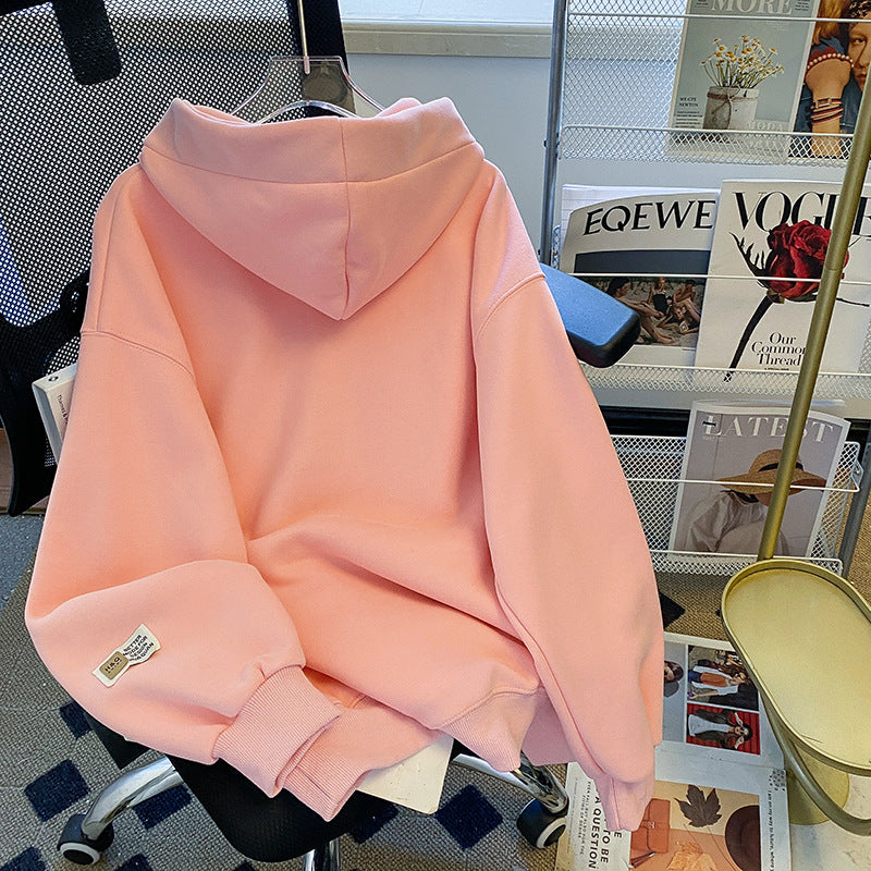 Fleece-Lined Plus Size Warm Coat for Women - Thickened Loose Sweater