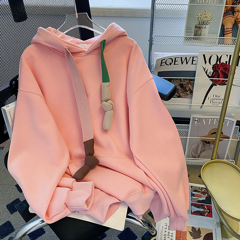 Fleece-Lined Plus Size Warm Coat for Women - Thickened Loose Sweater