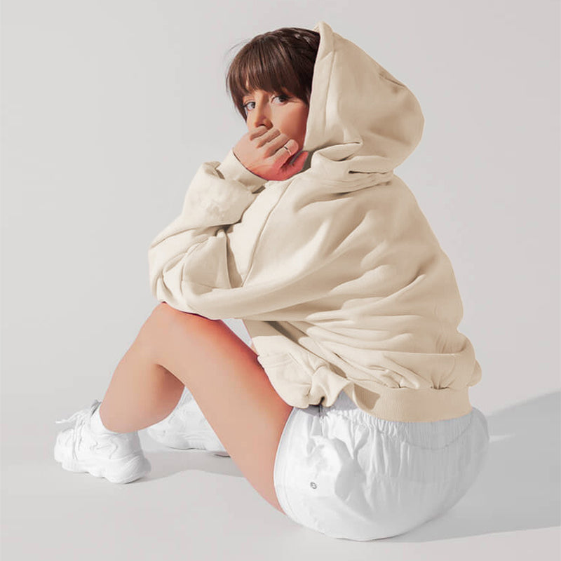 Women's Casual Solid Zipper Hoodie Sports Jacket