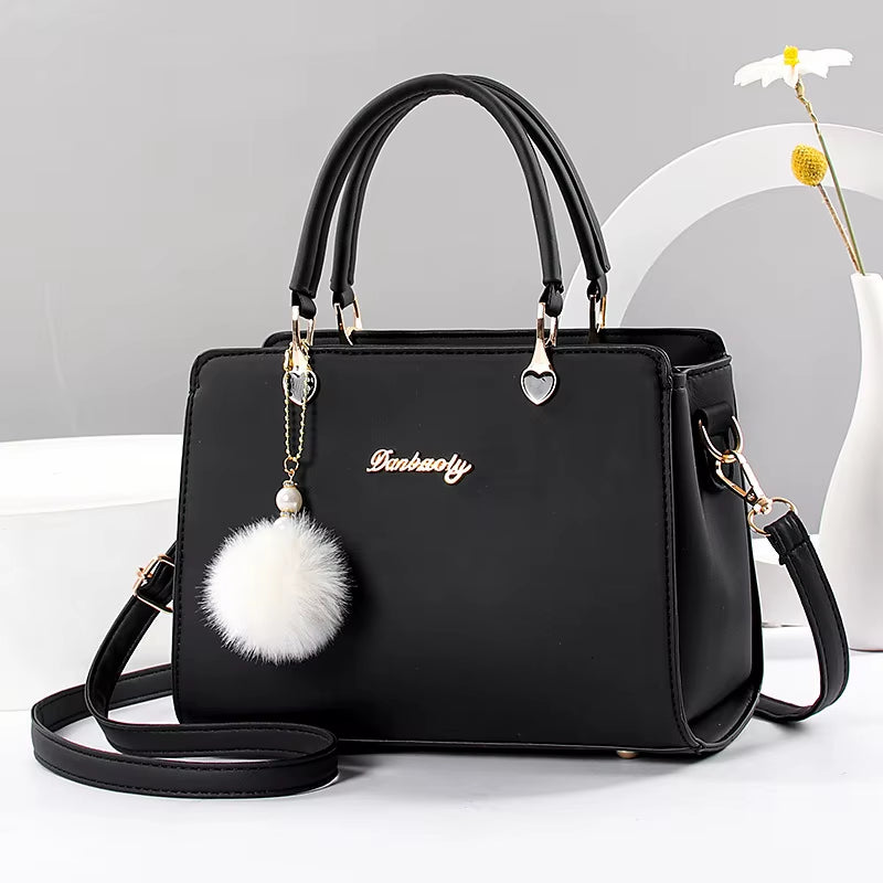 Pure Color Simple Fashion Atmospheric Women'S Handbag, the Temperament of the High-Grade All-In-One Travel Single Shoulder Cross