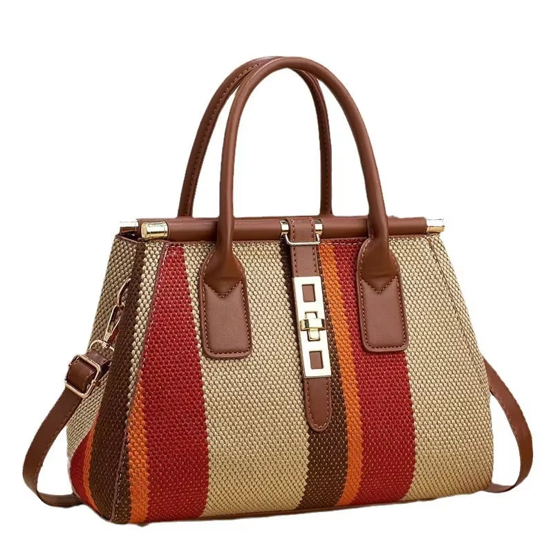 Women's High-End Handbags: Versatile One-Shoulder Crossbody Bags with Large-Capacity Embossed Braided Textures