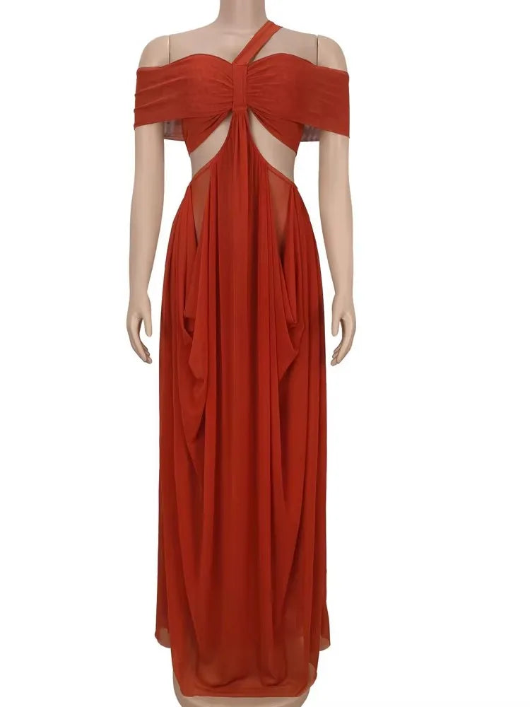 Elegant Women's Cut-Out Layered Irregular Party Dresses for Special Occasions - Loose Ruched Night Out Clubwear