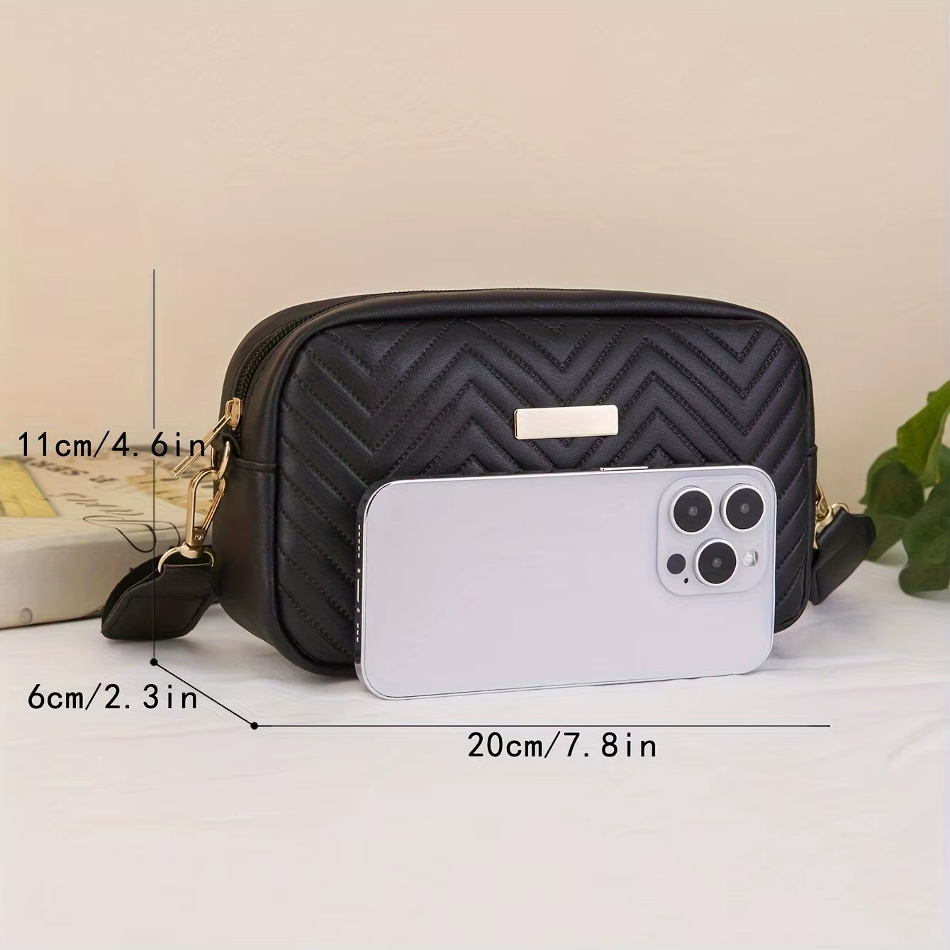 Minimalist Quilted Crossbody Bag Wallet for Women - Trendy PU Shoulder Handbag and Mobile Phone Carrier