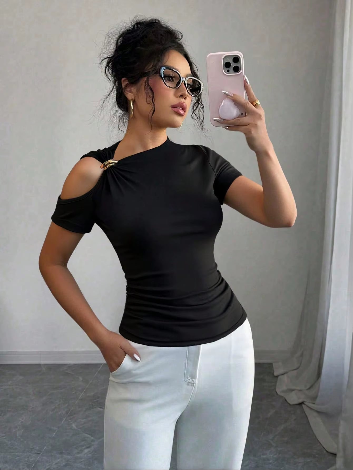 Elegant and Versatile Off-Shoulder Women's T-Shirt