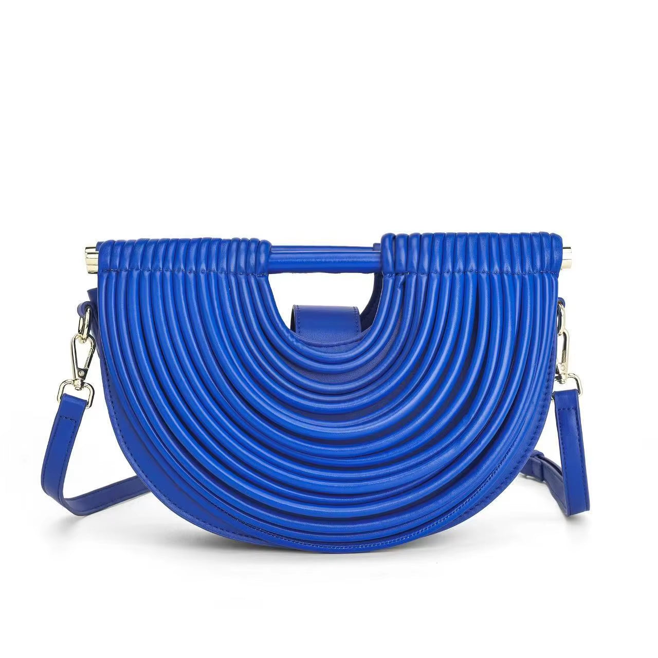 Luxury Handwoven Gold and Silver Evening Clutch for Women - 2025 Designer Brand Half Moon Rope Knotted Noodle Bag