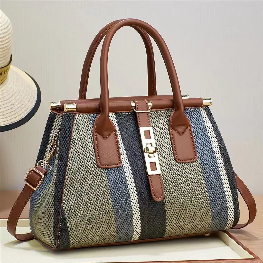 Women's High-End Handbags: Versatile One-Shoulder Crossbody Bags with Large-Capacity Embossed Braided Textures