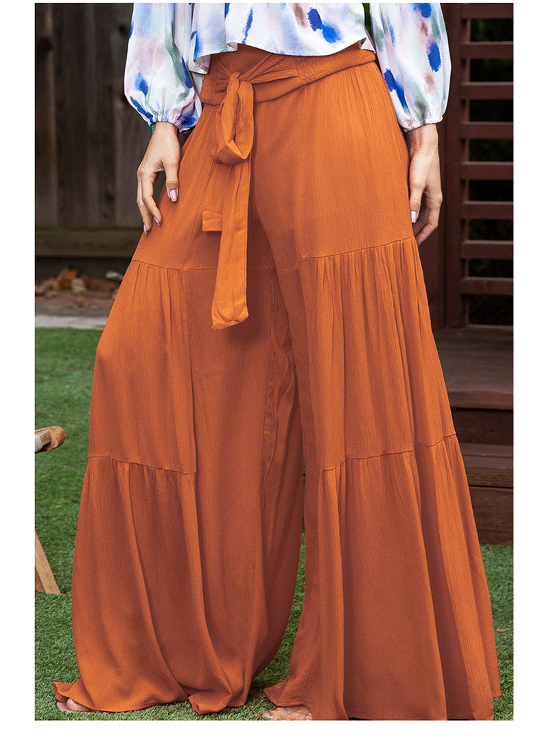 Elegant Smocked Waist Trousers for Women