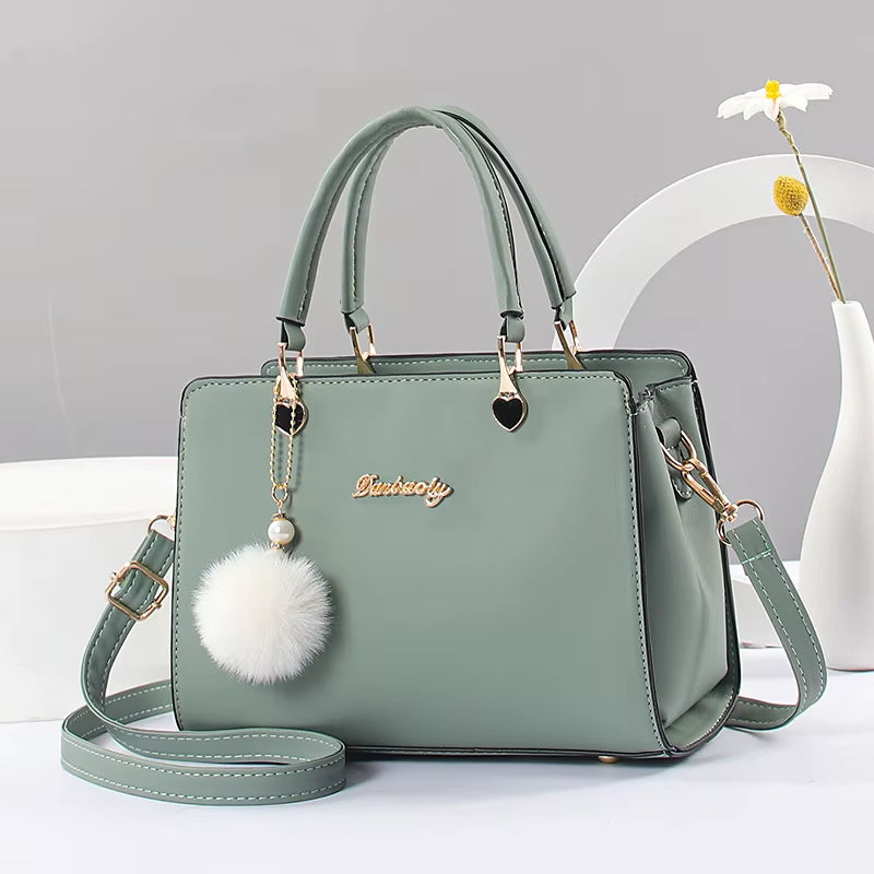 Pure Color Simple Fashion Atmospheric Women'S Handbag, the Temperament of the High-Grade All-In-One Travel Single Shoulder Cross